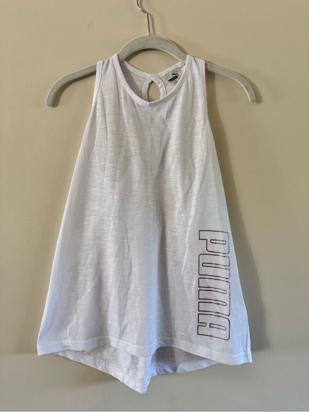 Puma White Women's Tank with Side Logo